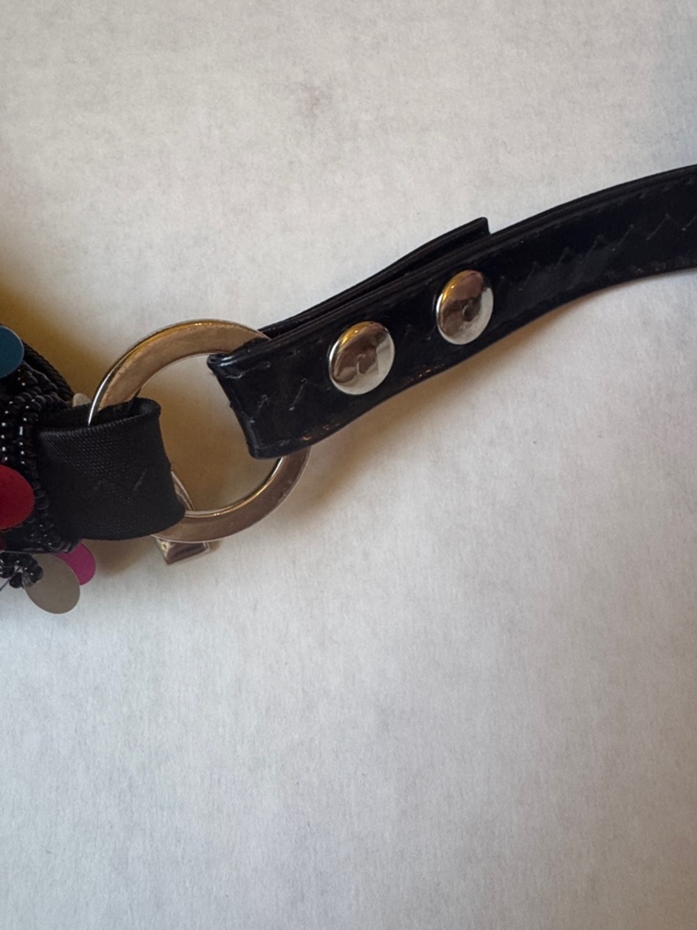 Vintage Nicole Lee Collection Bright Multi-Color Sequin Zip Handbag Shoulder Bag - Picture 5 of 5